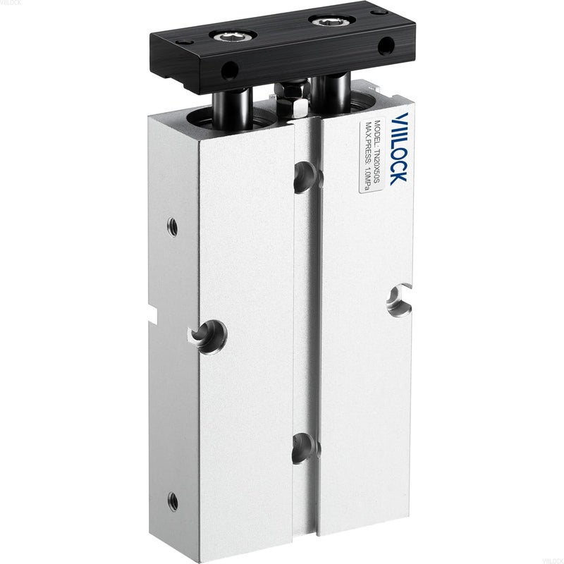 VIILOCK Pneumatic Air Cylinder 20mm Bore 50mm Stroke, Small Air Cylinder Double Rod Double Action TN20x50 - Image 1